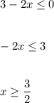 3-2x\leq0\\\\\\-2x\leq3\\\\\\x\geq\dfrac{3}{2}