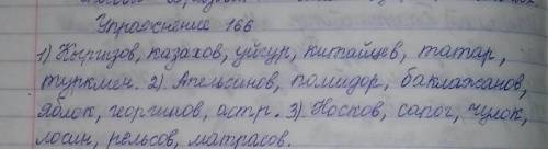 166. Согласуйте имена существительные со словом много». Проверьте правильность по орфографическому с