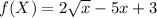 f(X)=2\sqrt{x}-5x+3