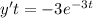 y't = - 3 {e}^{ - 3t}