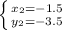 \left \{ {{x_2= -1.5} \atop {y_2= -3.5}} \right.