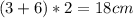 (3+6)*2=18cm\\