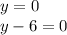 y = 0 \\ y - 6 = 0