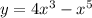 y = 4 {x}^{3} - {x}^{5}