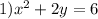 1)x^{2} +2y=6