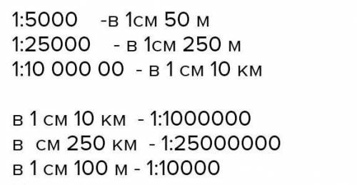 в именной масштаб 1:30000 1:25000000 1:3500000 1:000 1: 45000 1:25 в числительный масштаб 1 см 5 м 1