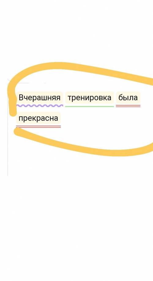 Синтаксический разбор предложения вчерашняя тренировка была прекрасна