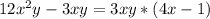 12x^{2} y-3xy=3xy*(4x-1)