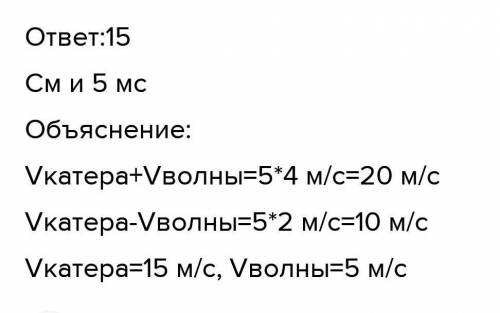 ТОЛЬКО НЕ ИЗ ИНТЕРНЕТА!Відстань між гребнями хвиль дорівнює 5 м. Якщо моторний човен рухається проти