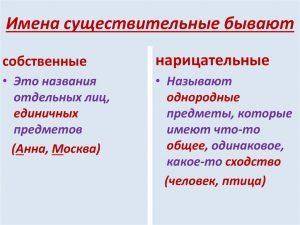 с дз Я не понимаю что такое имена существительные Нарицательные и Собственные?