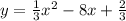 y = \frac{1}{3} x {}^{2} - 8x + \frac{2}{3}