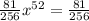 \frac{81}{256} x^{52} = \frac{81}{256}