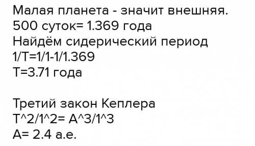 Синодический период воображаемой планеты 500сут. Определите звёздный период обращения? Планету счита