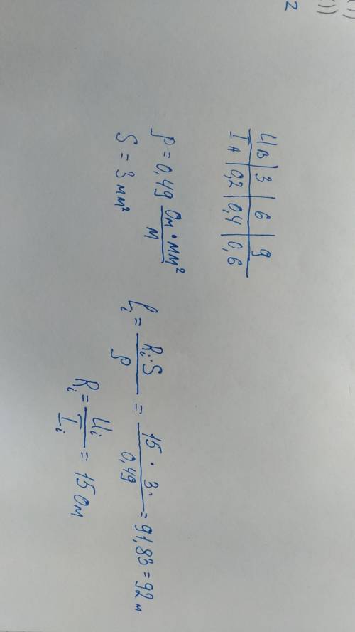 Чему равна длина металлической проволоки, из которой изготовлен резистор, если удельное сопротивлени