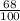 \frac{68}{100}