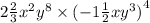 2 \frac{2}{3} {x}^{2} {y}^{8} \times ( - 1 \frac{1}{2} {xy}^{3} {)}^{4}