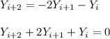 Y_{i+2}=-2Y_{i+1}-Y_i \\ \\ Y_{i+2}+2Y_{i+1}+Y_i=0