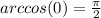 arccos(0) = \frac{\pi}{2} \\