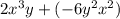 2x^{3}y+(-6y^{2} x^{2} )