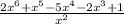 \frac{2x {}^{6} + x {}^{5} - 5x {}^{4} - 2x {}^{3} + 1}{x {}^{2} }