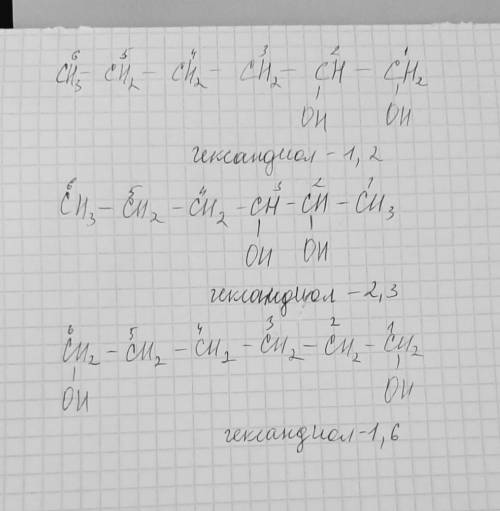 Составить структурные формулы 3 изомеров, молекулы которых содержат 6 атомов углерода и три гидрокси