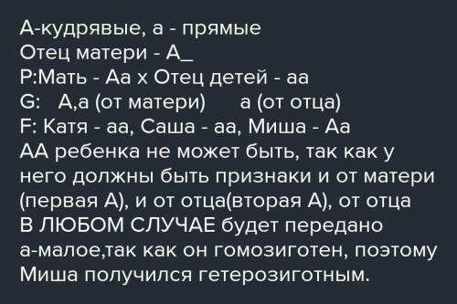 Предполагается, что у человека кудрявые волосы – доминантный признак. В семье трое детей: девочка Ка