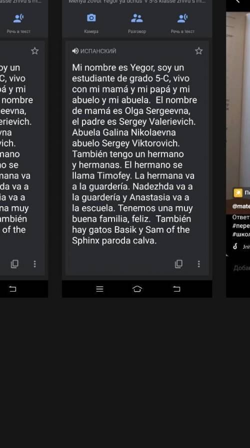 вас Испанский язык нада написать рассказ о своей семье использовать глаголы Меня зовут Егор я учусь