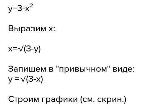 Обратная функция y=-3+x/2-x