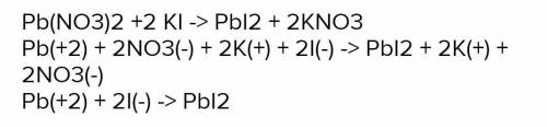 KI + Pb(NO3)2 =PbI + KNO3 Написати йонне повне та скорочене рівняння даної реакції