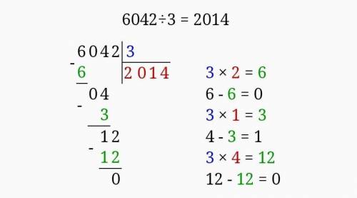 Как поделить в столбик 6042:3