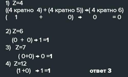 с информатикой Сколько из приведённых чисел Z удовлетворяют логическому условию: ((Z кратно 3) ∨ ( Z