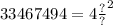 3 {3467494 = 4 \frac{?}{?} }^{2}