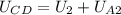 U_{CD} = U_2 + U_{A2}