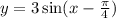 y=3\sin(x-\frac{\pi}{4})