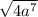 \sqrt{4a^{7} }