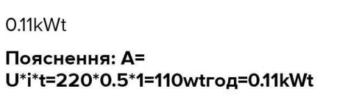 Визначити роботу електричного струму в лампі, за півтори години, якщо покази амперметра і вольтметра