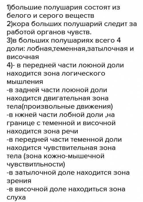 1.Заполните таблицу в тетради «Доли коры больших полушарий» Доля коры больших полушарий Парная или н