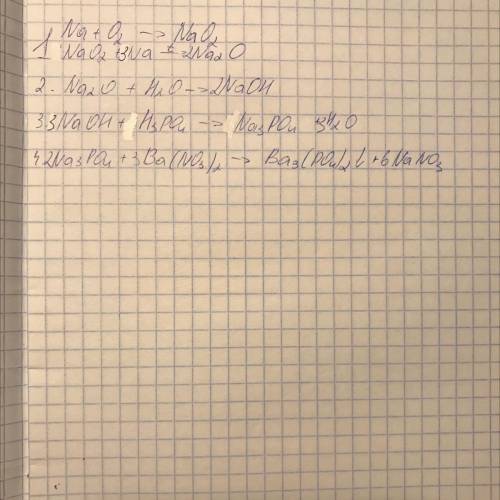 Осуществить превращение N→Na2O→NaOH→Na3PO4→NaNO3