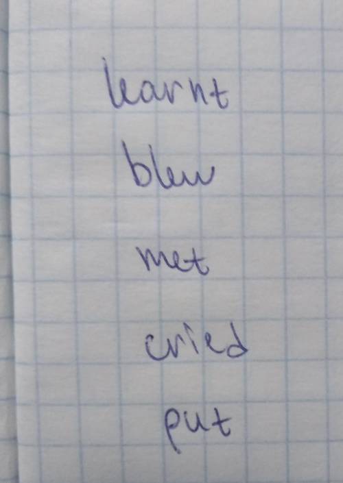 1. We … a lot about it. (learn) 2. The wind … last night. (blow) 3. We … in Prague. (meet) 4. Whe