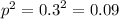 {p}^{2} = {0.3}^{2} = 0.09