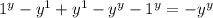 1^y-y^1+y^1-y^y-1^y=-y^y