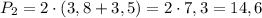 P_2=2\cdot (3,8+3,5)=2\cdot7,3=14,6