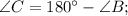 \angle C=180^{\circ}-\angle B;