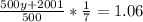 \frac{500y+2001}{500}*\frac{1}{7} =1.06