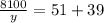 \frac{8100}{y}=51+39