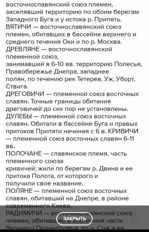 Какие древние славянские племена жили на территории современной России? Выпиши их названия.