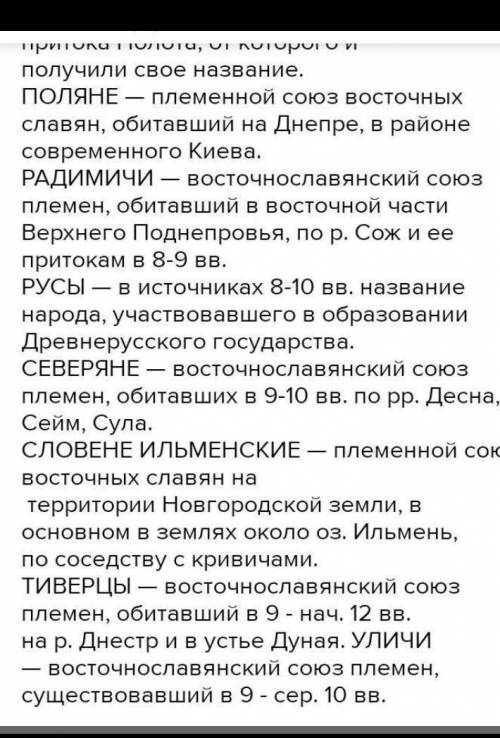 Какие древние славянские племена жили на территории современной России? Выпиши их названия.