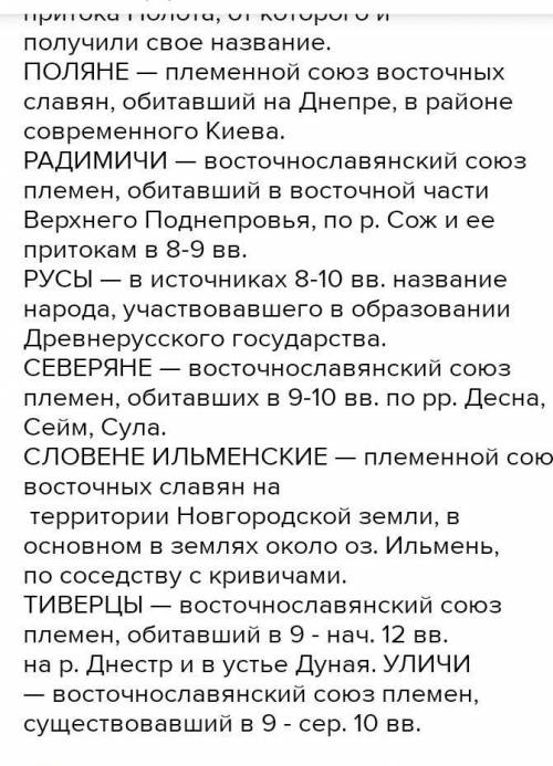 Какие древние славянские племена жили на территории современной России? Выпиши их названия.