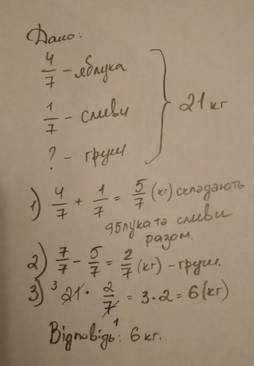 сумішь сухофруктів для компоту складає яблук слив и груш Скільки кілограм груш у 21 кілограмі суміші