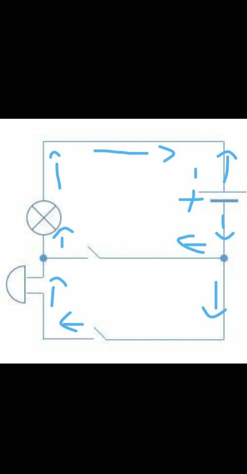 Нарисуйте схему соединения батарейки, лампочки, звонка и двух ключей, при которой лампочка загораетс